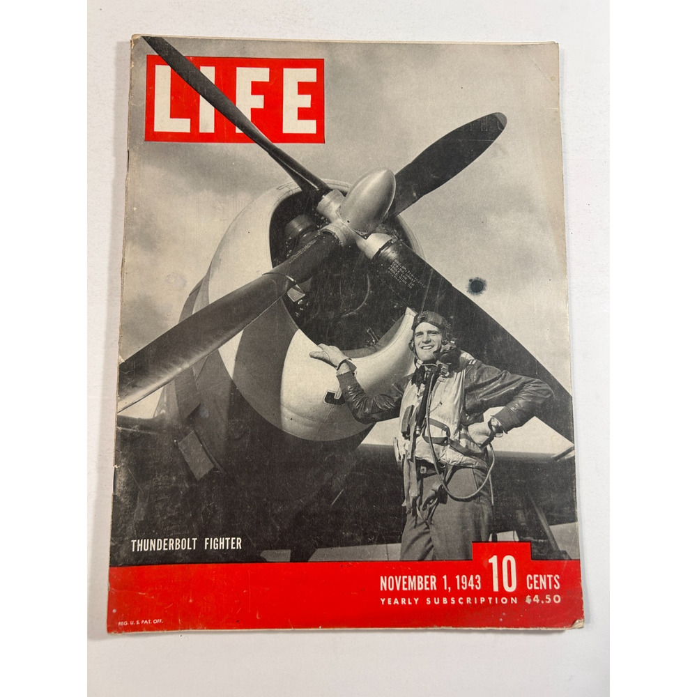 LIFE MAGAZINE November 1 1943 Thunderbolt Fighter WWII aviation pilot cover